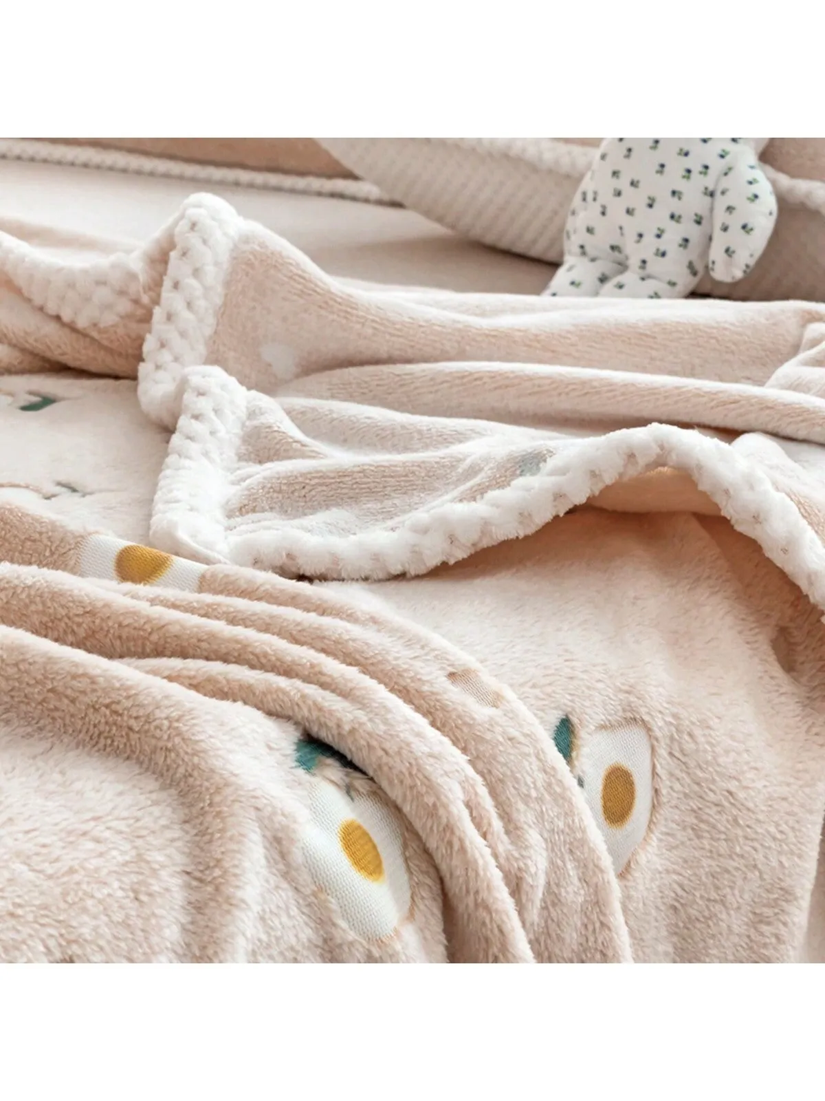 1PC 70*100cm Yellow Flower Newborn Cute Cartoon Soft Coral Fleece Baby Blanket Of The Bedding Items