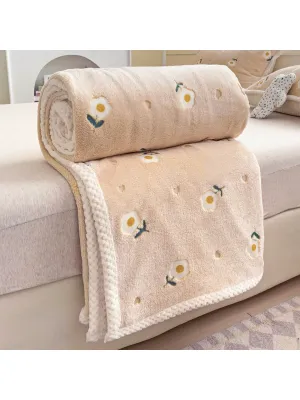 1PC 70*100cm Yellow Flower Newborn Cute Cartoon Soft Coral Fleece Baby Blanket Of The Bedding Items
