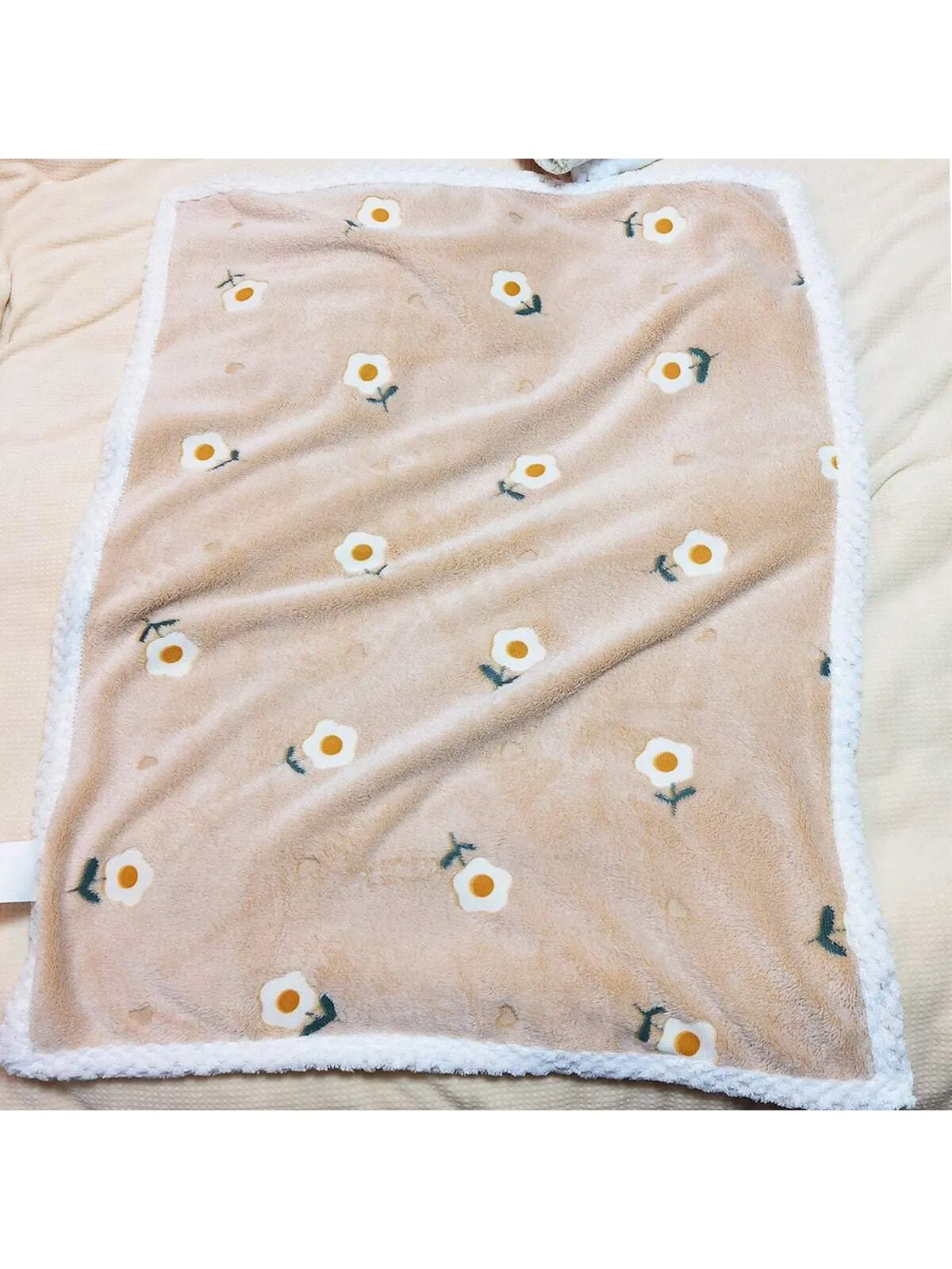 1PC 70*100cm Yellow Flower Newborn Cute Cartoon Soft Coral Fleece Baby Blanket Of The Bedding Items