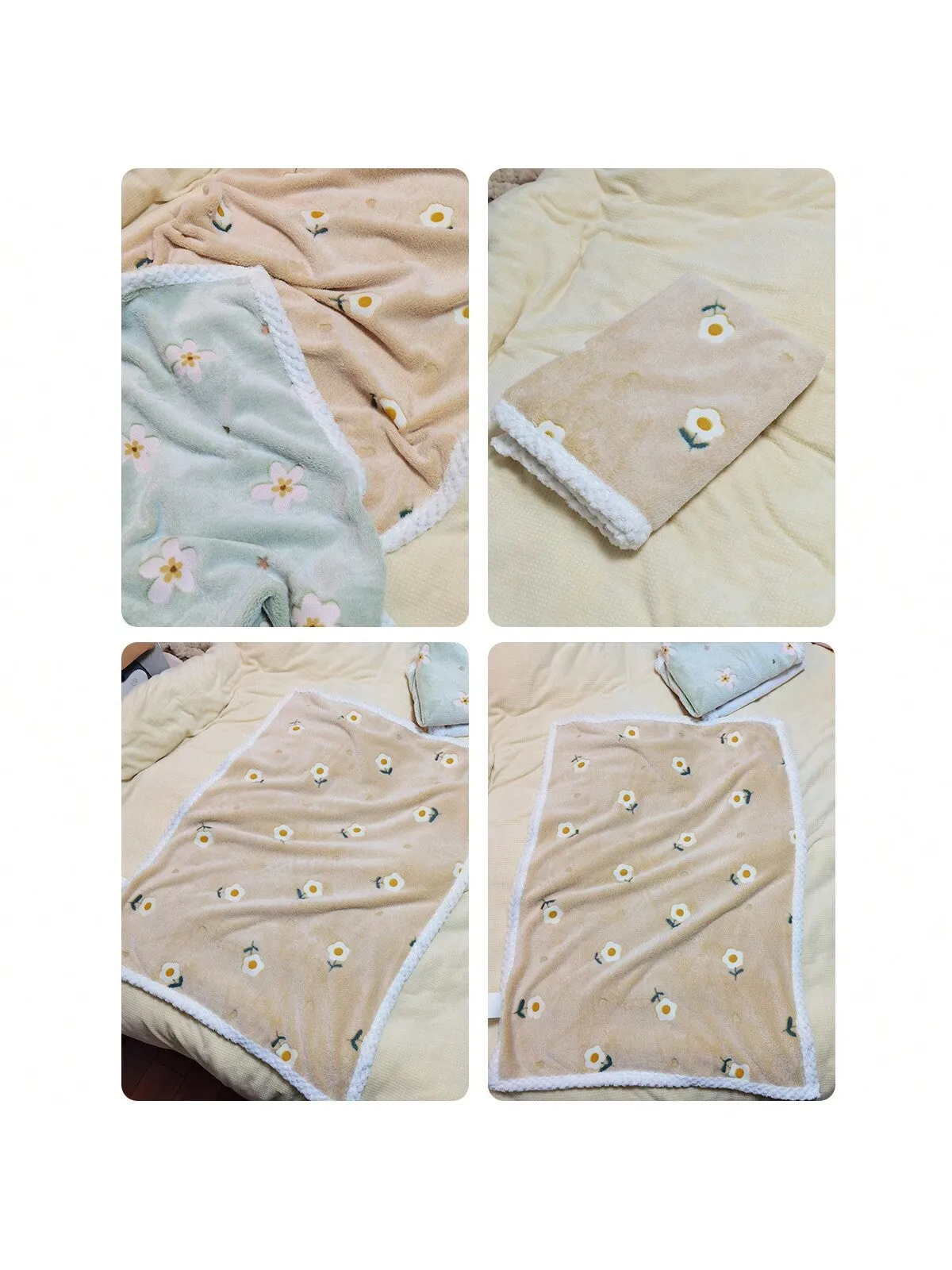 1PC 70*100cm Yellow Flower Newborn Cute Cartoon Soft Coral Fleece Baby Blanket Of The Bedding Items