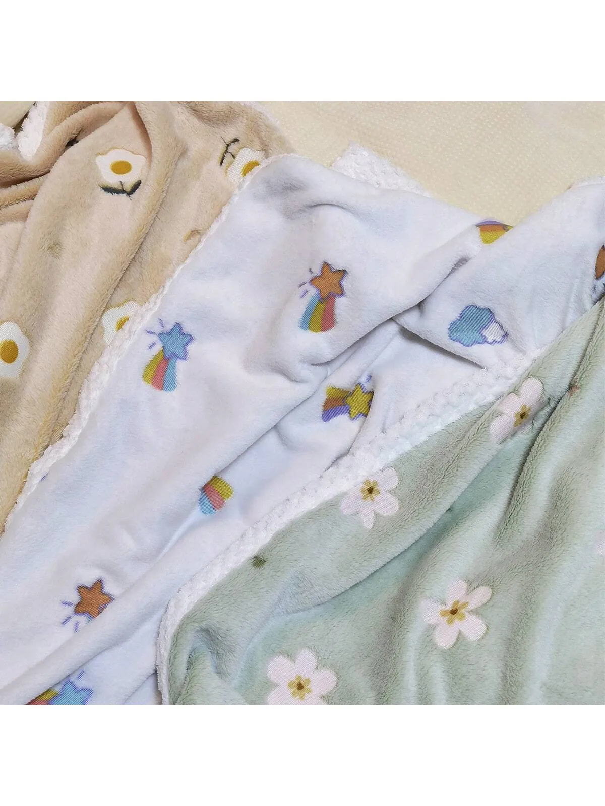 1PC 70*100cm Yellow Flower Newborn Cute Cartoon Soft Coral Fleece Baby Blanket Of The Bedding Items