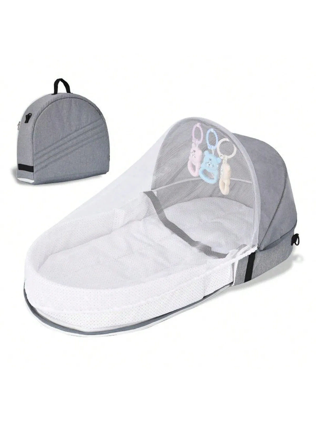 1pc Blue Portable Foldable Anti-pressure Bed Inner Bed For Newborn Baby, Can Be Used As Travel Bassinet