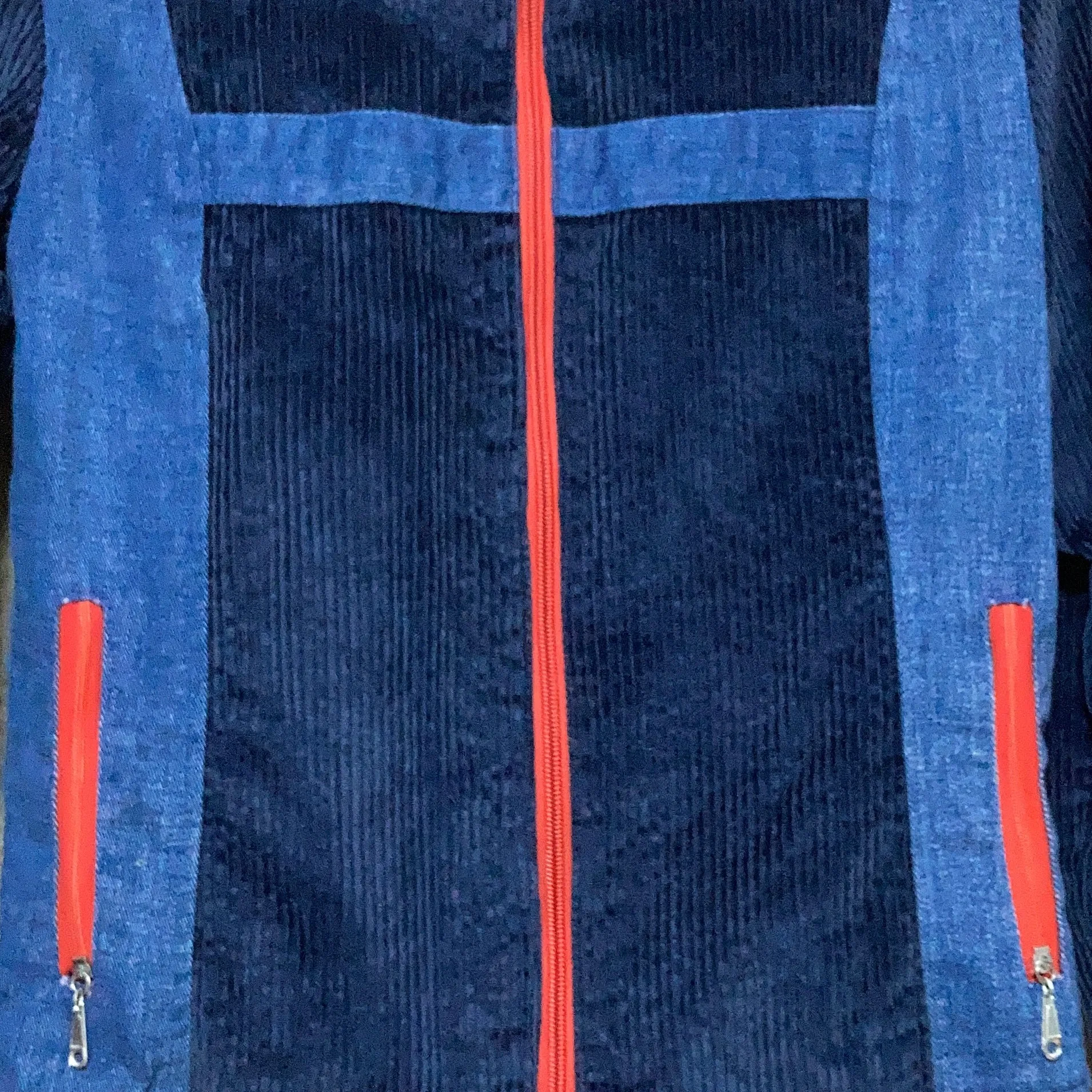 70's corduroy jacket St.moritz almor of Canada blue navy red