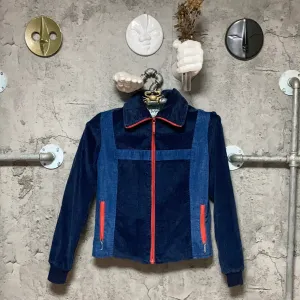 70's corduroy jacket St.moritz almor of Canada blue navy red