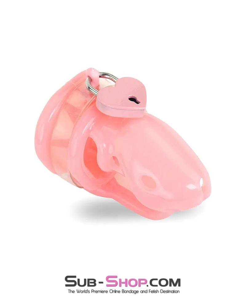 9726AE-SIS      Sissy Minx Pretty Pink Heart Bondage Sissy Training Gear Padlock