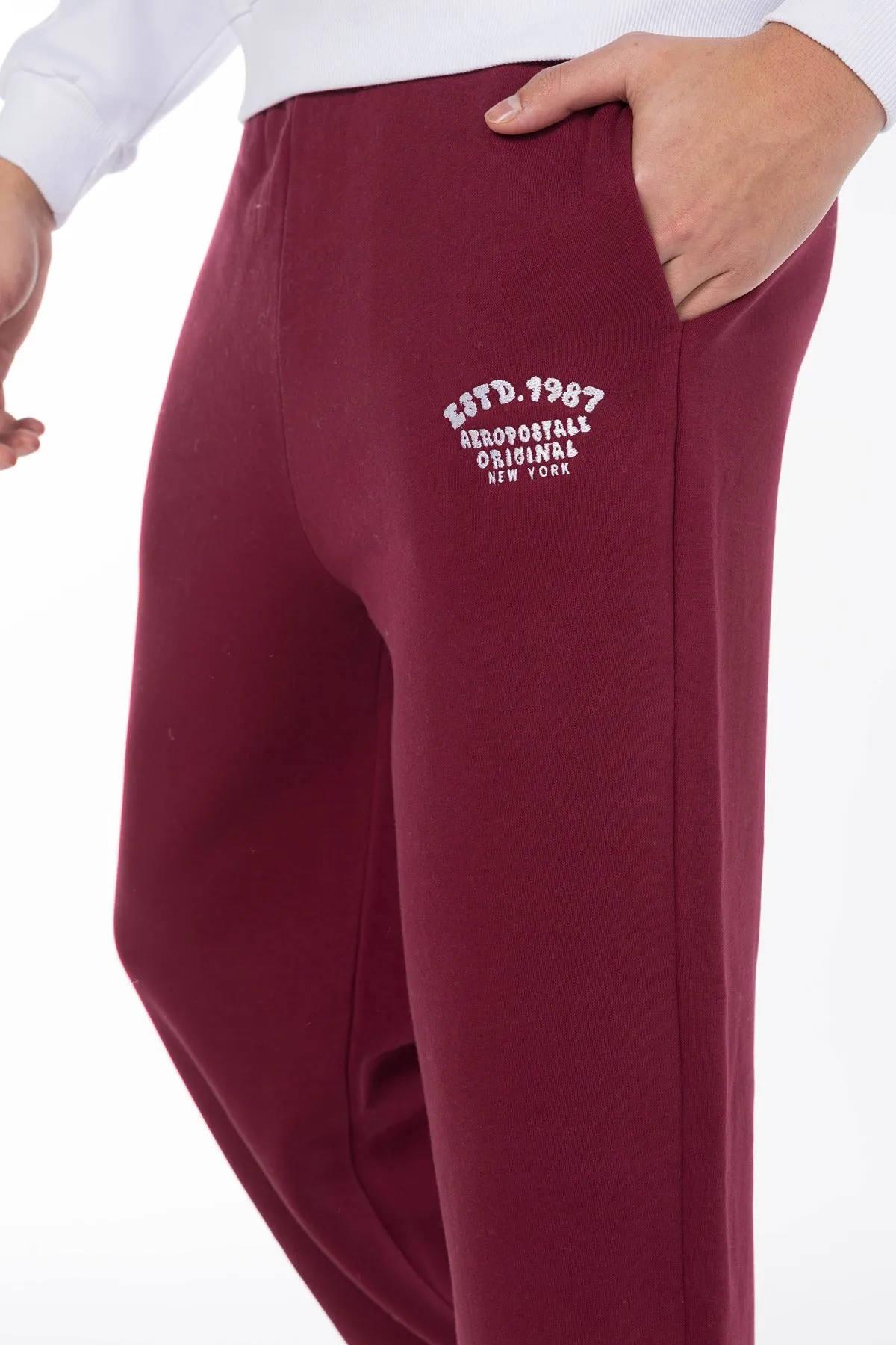 AEROPOSATE ORIGINIAL ESTD. 1987 JOGGER SWEATPANTS-DKRED