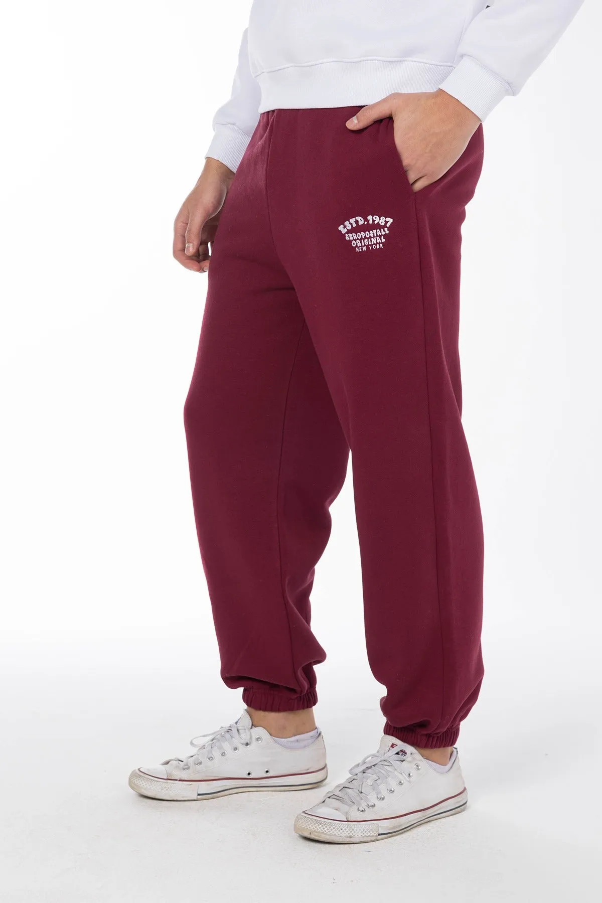 AEROPOSATE ORIGINIAL ESTD. 1987 JOGGER SWEATPANTS-DKRED