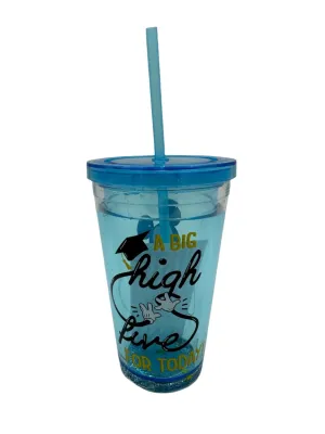 Blue Mickey Mouse Graduation Tumblers w/ straw- Box of 21 Tumblers