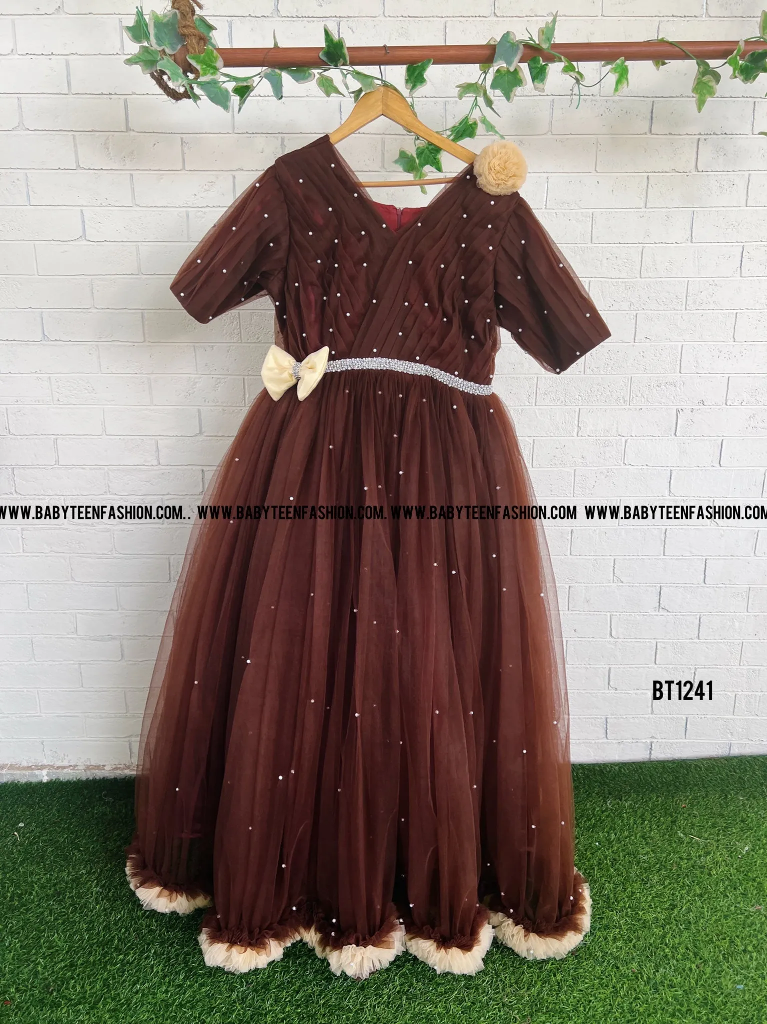 BT1241M Stellar Sparkle: Enchanting Mother-Child Gown Set