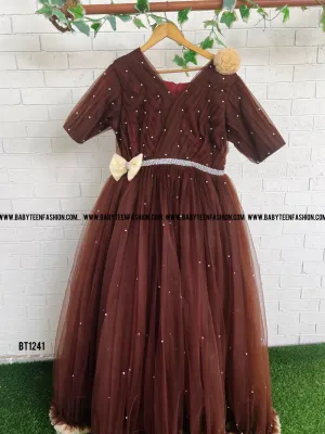 BT1241M Stellar Sparkle: Enchanting Mother-Child Gown Set