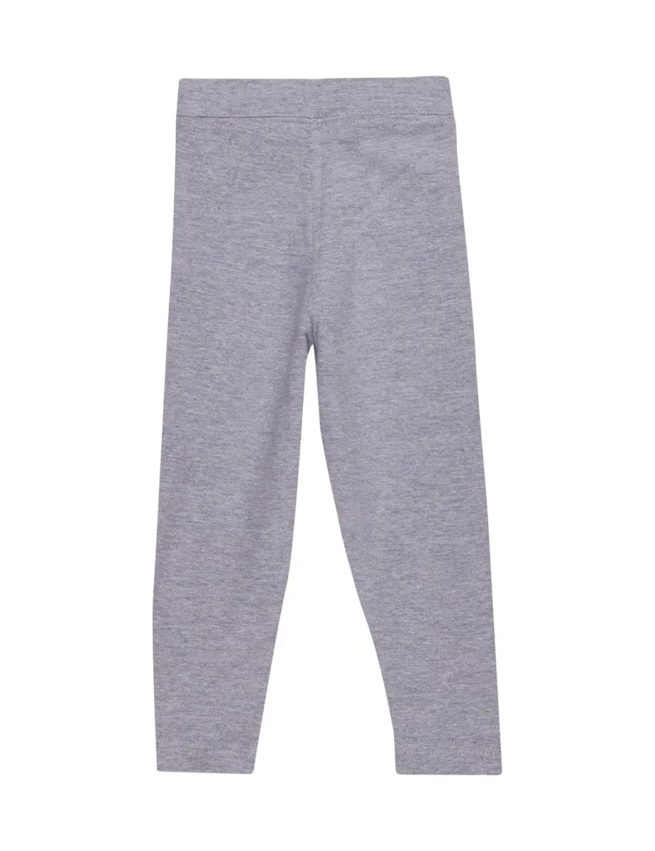 Combo of 2 Girls Full Length Leggings-Black and Grey