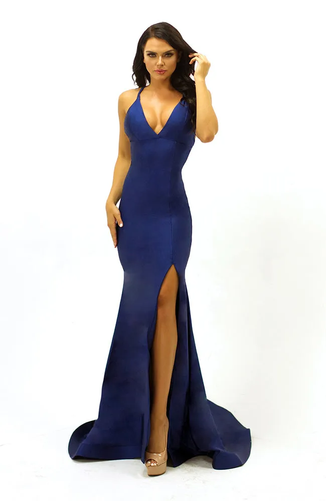 Deep V-Neck Fitted Gown