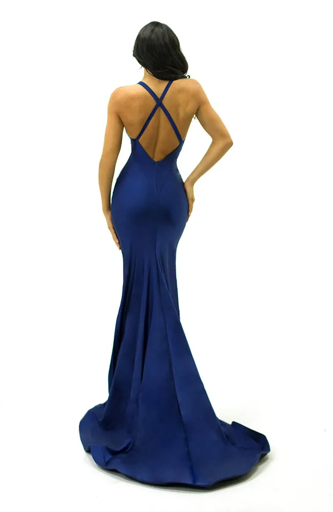 Deep V-Neck Fitted Gown
