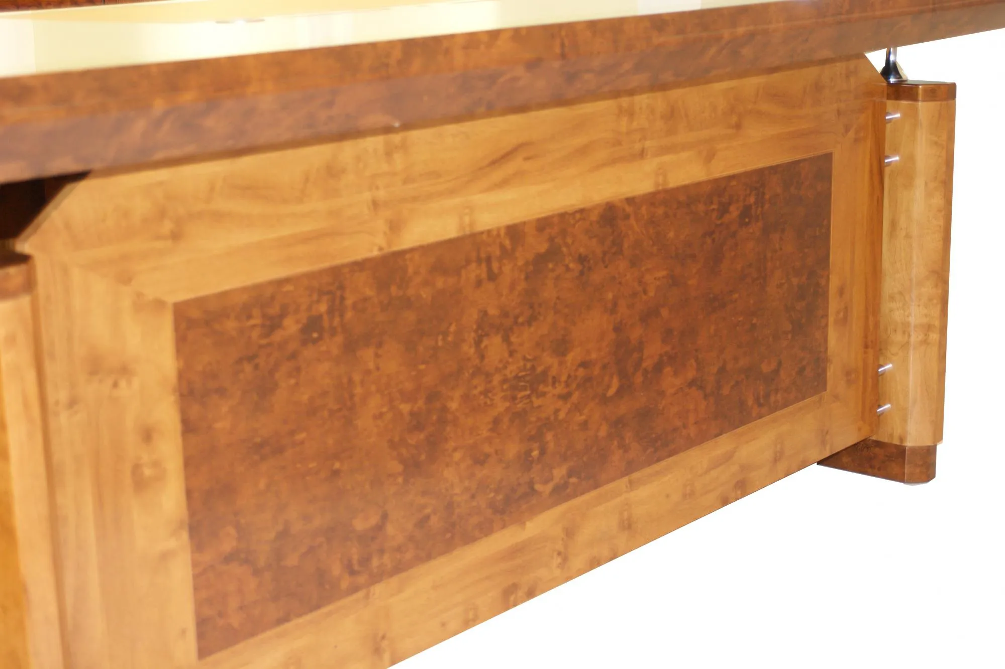 Executive Desk In Two Tone Yew Finish with Pedestal and Return - HSN-1860