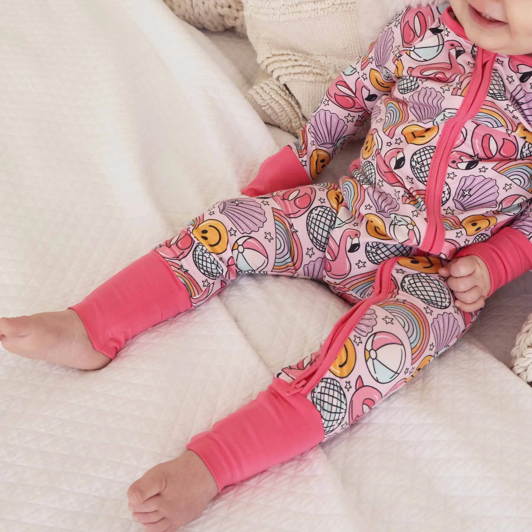 Floatie Friends Convertible Zip Romper | Pink