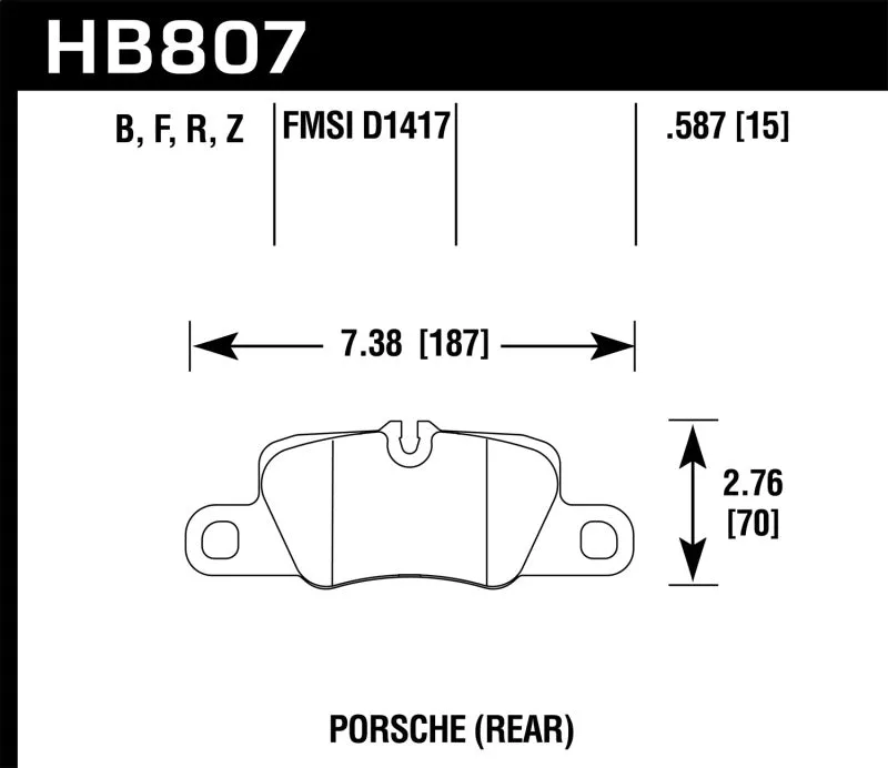 Hawk Ceramic Street Rear Brake Pads - 2014 Porsche 911 - HB807Z.587