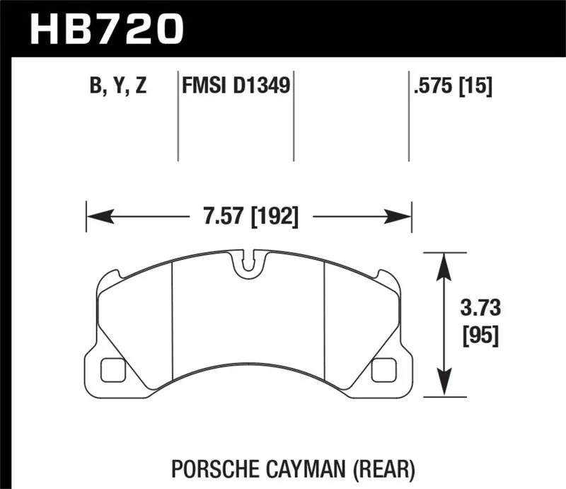 Hawk LTS Street Front Brake Pads - 10-16 Porsche Panamera / 08-15 Porsche Cayenne - HB720Y.575