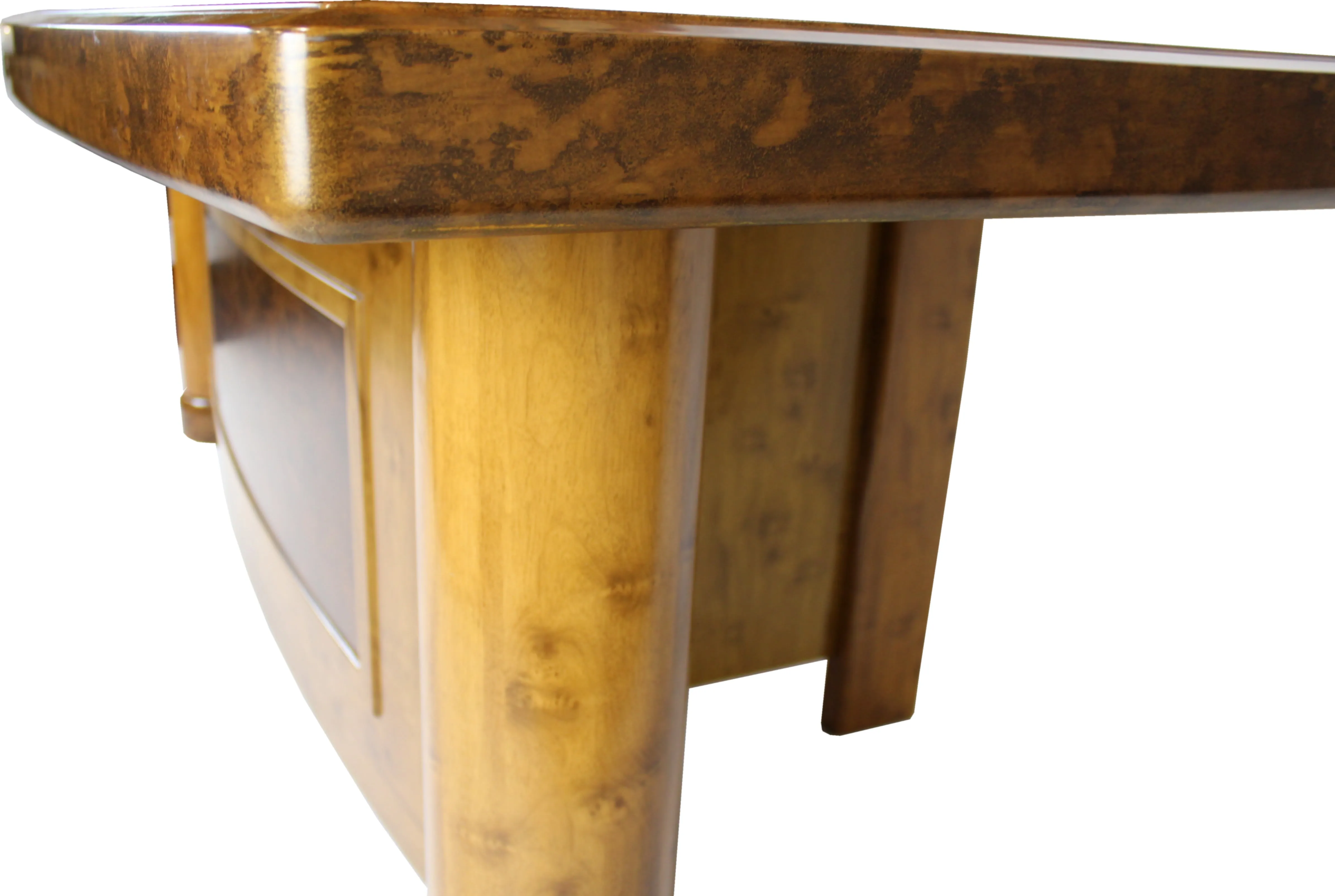 High Quality Executive Desk In Two Tone Yew Finish with Pedestal and Return - HSN-1862