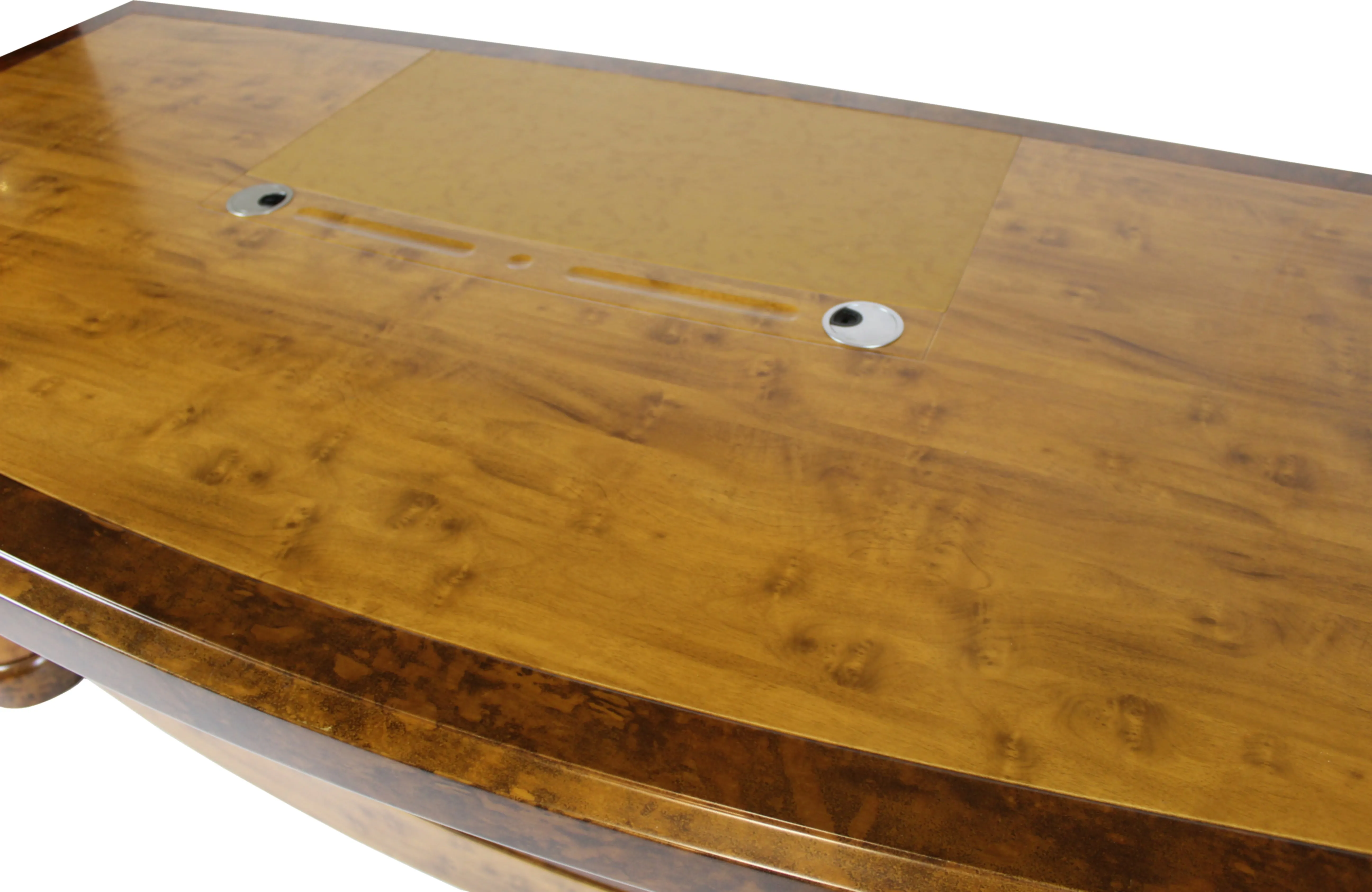 High Quality Executive Desk In Two Tone Yew Finish with Pedestal and Return - HSN-1862