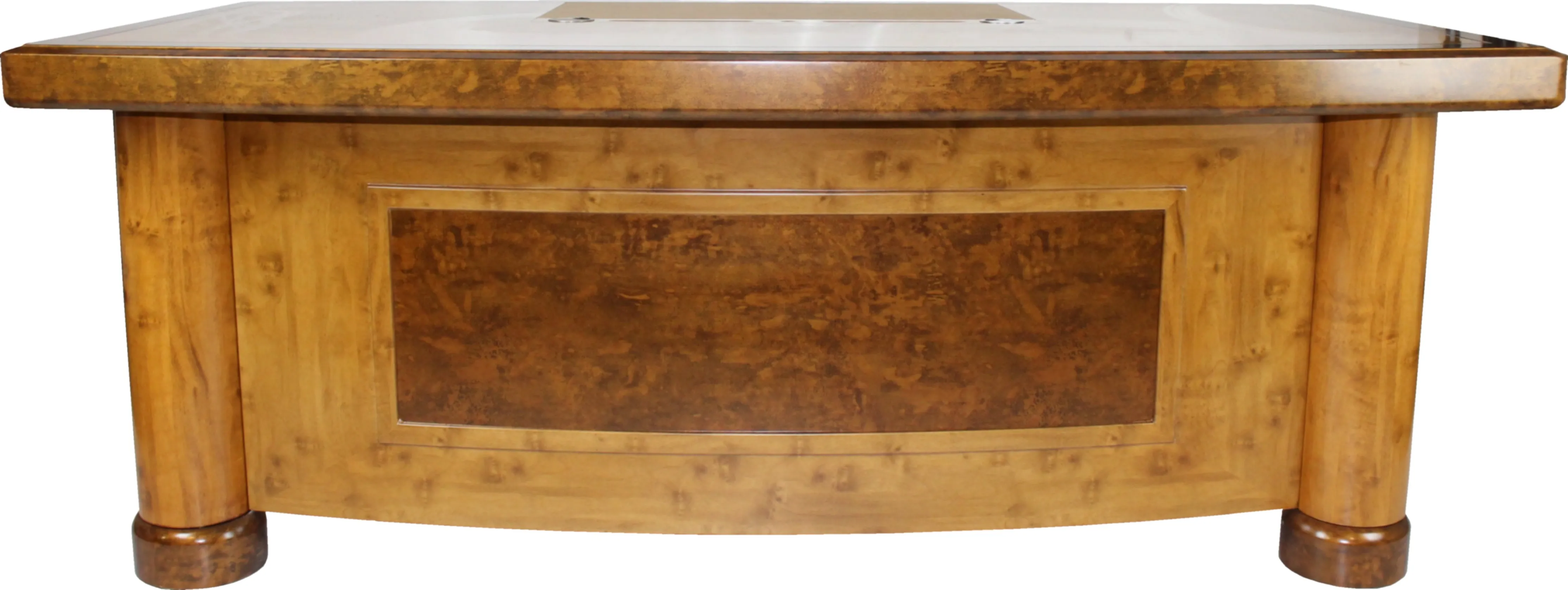 High Quality Executive Desk In Two Tone Yew Finish with Pedestal and Return - HSN-1862