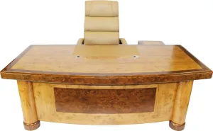 High Quality Executive Desk In Two Tone Yew Finish with Pedestal and Return - HSN-1862