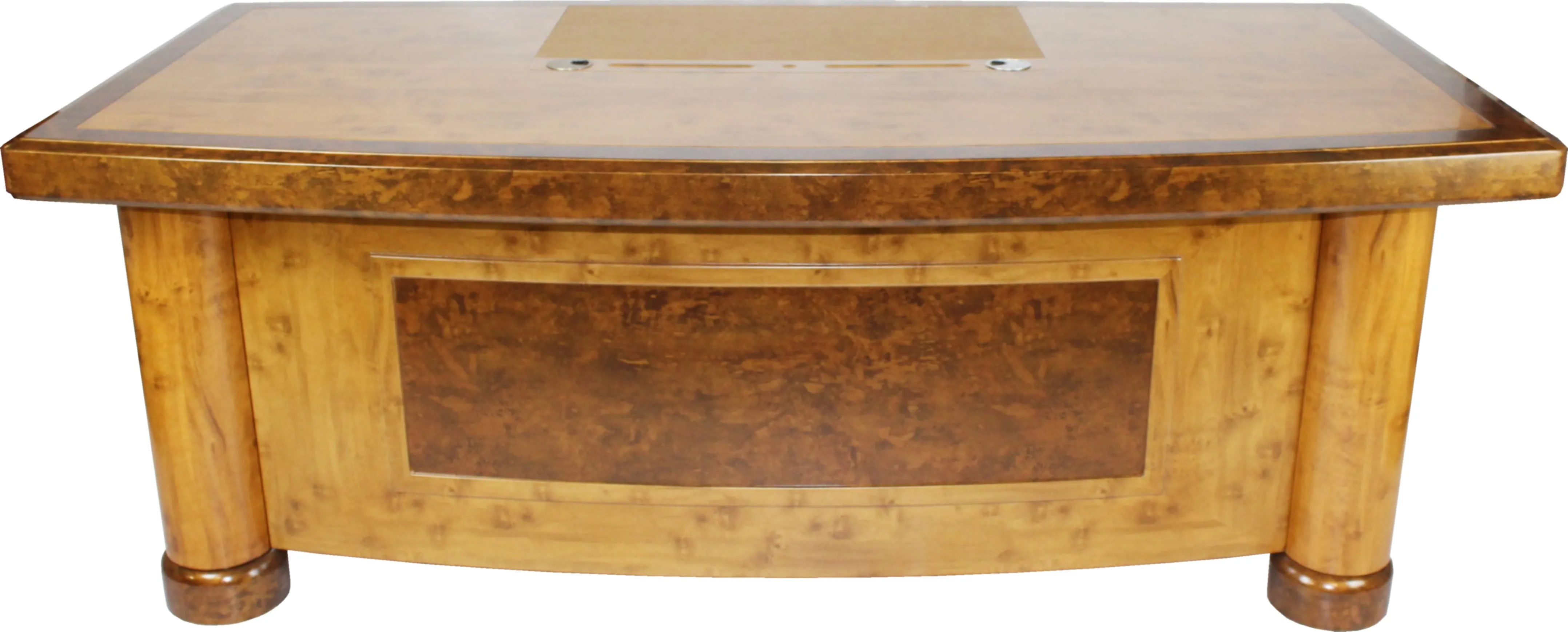 High Quality Executive Desk In Two Tone Yew Finish with Pedestal and Return - HSN-1862