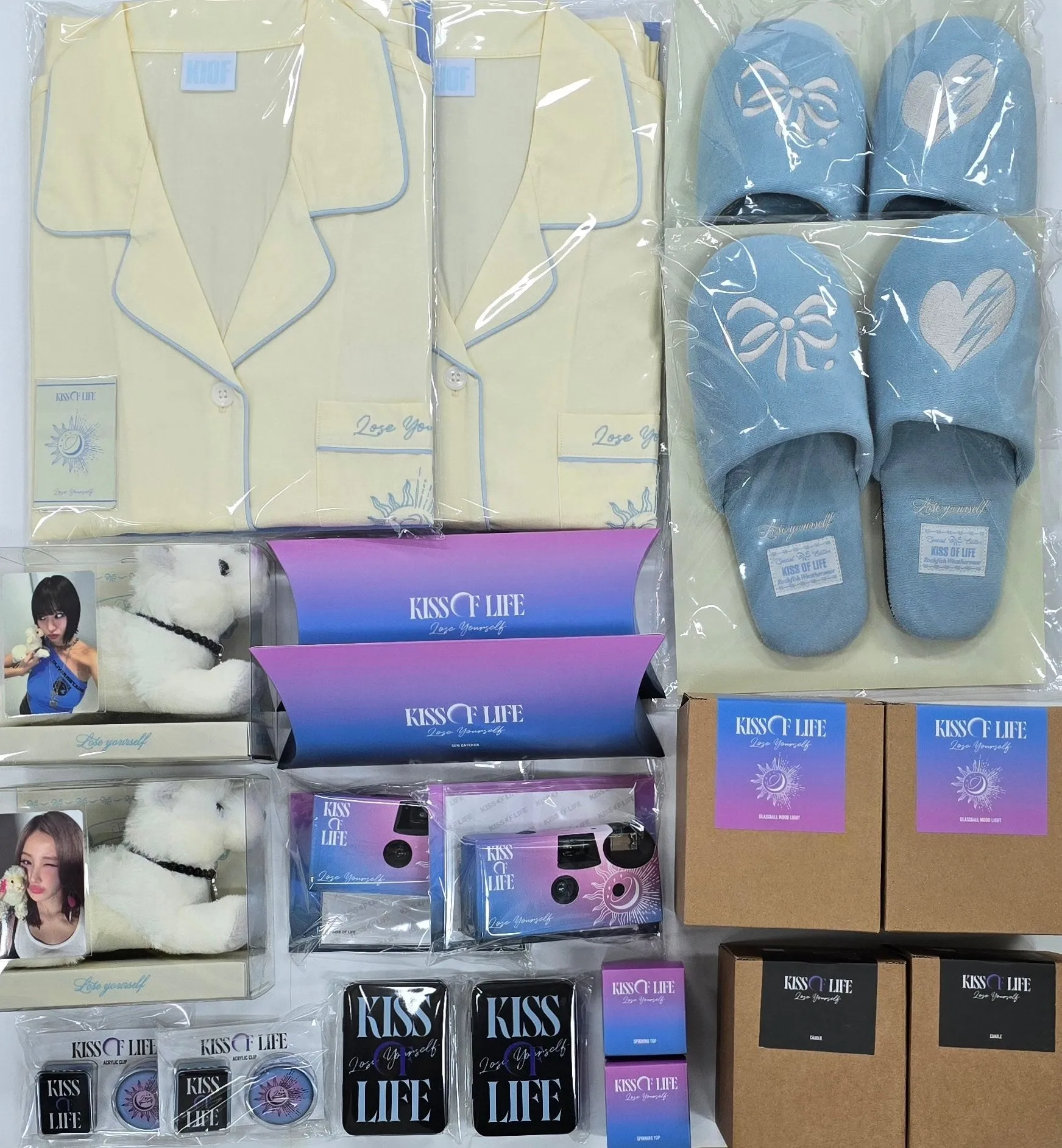 KISS OF LIFE X Rockfish Weatherwear Special Collaboration - Pop-up MD [Pajamas, Room Slipper, Paper Incense, Sun Catcher, Mini Plush Keyring, Candle, Camera, Clip, Mood Light, Spinning TOP] [Restocked 10.16] [24.10.15]