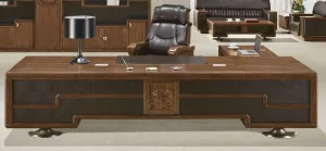 Luxury Large Executive Office Desk with Built in Storage and Side Return - 3200mm / 3400mm / 3600mm / 3800mm - P2N361