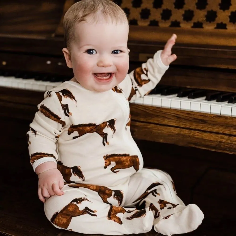 Milkbarn Blue Whale Bamboo Zipper Footed Romper