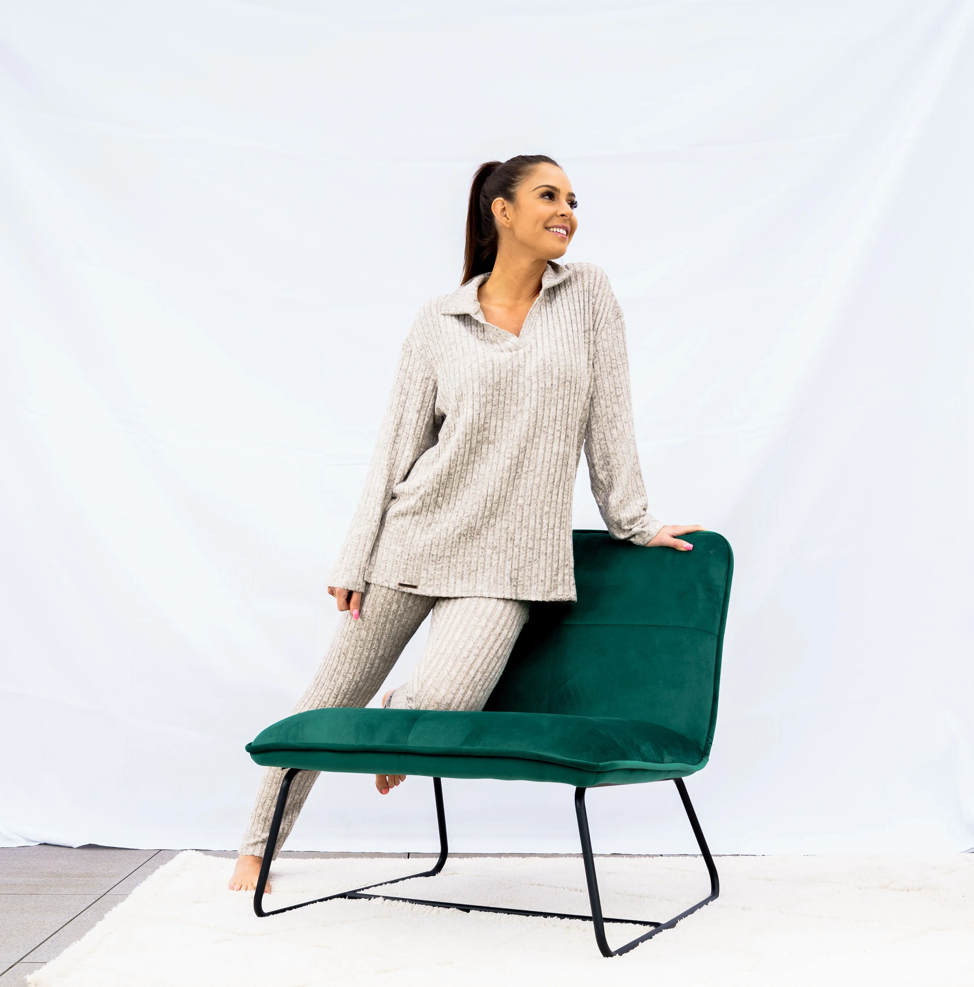 NYAH ribbed lounge set- Mocha