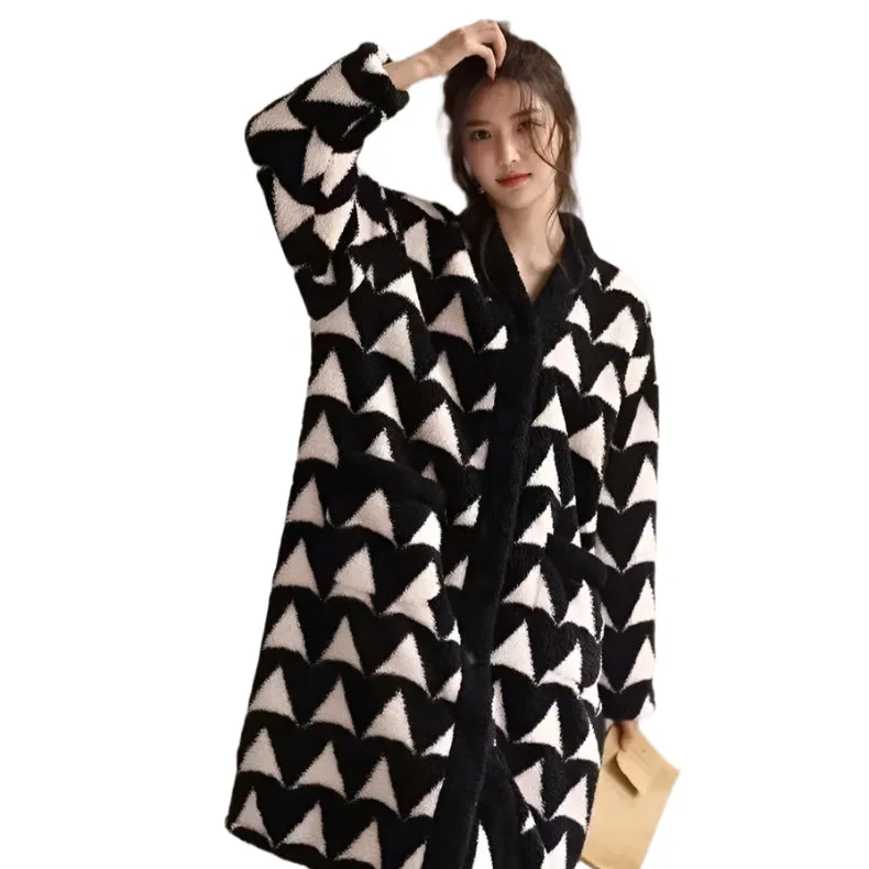 Plush Triangle Print Pajamas