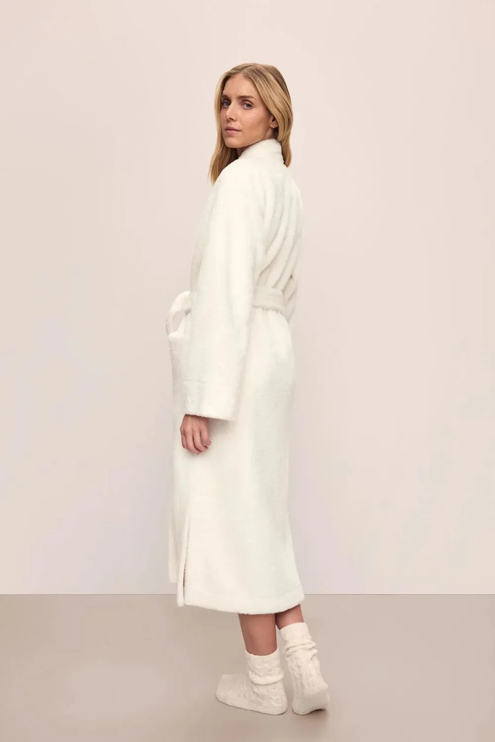 Renew Plush Long Robe in Ivory