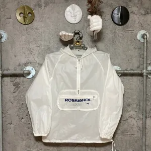 Rossignol ski white nylon pullover hoodie