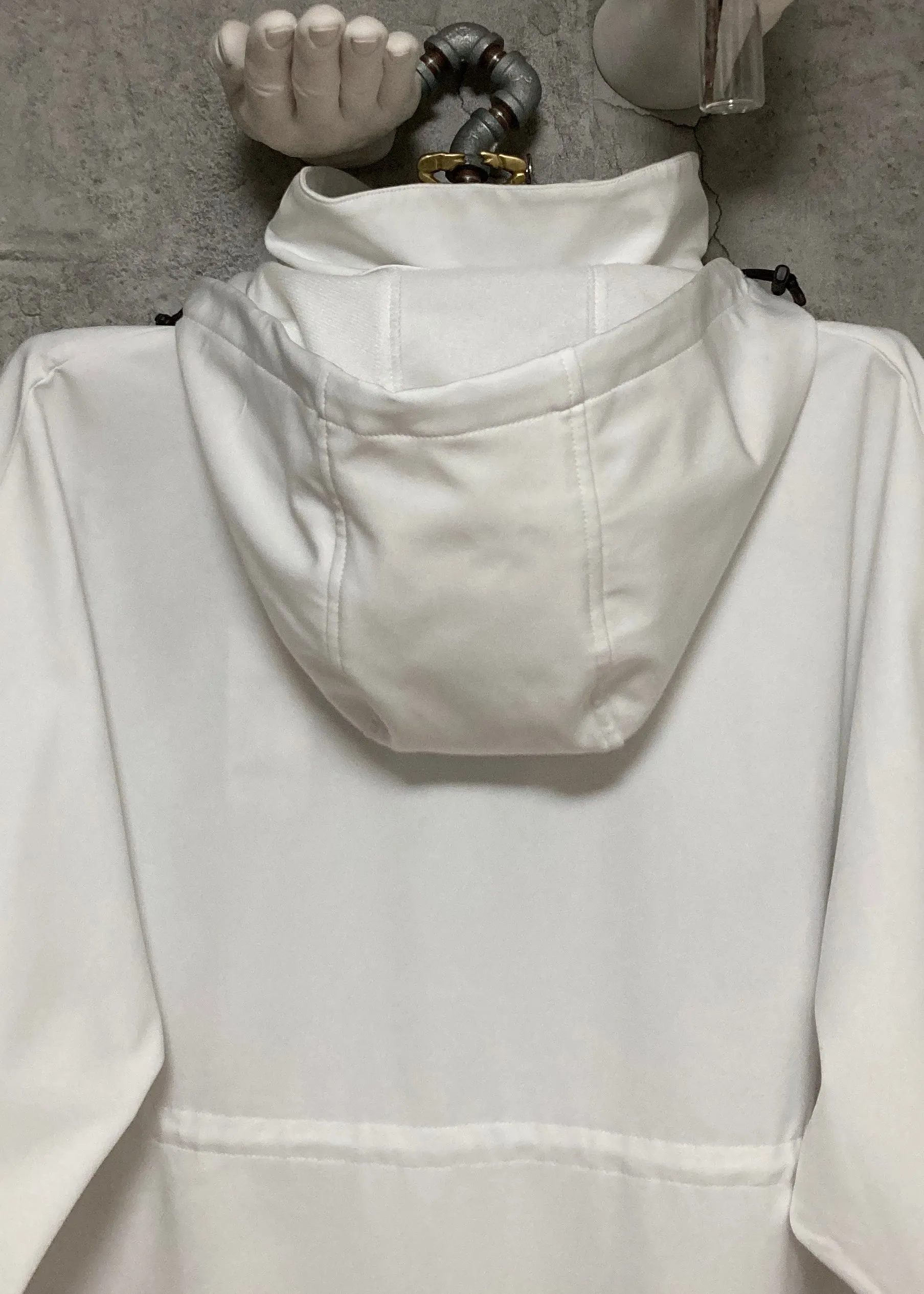 Uiscel water-repellent long coat stand collar white