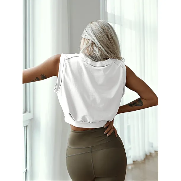 Women's Yoga Tops Sleeveless Running Gym Workout Sports Shirts