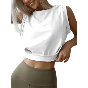 Women's Yoga Tops Sleeveless Running Gym Workout Sports Shirts