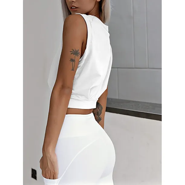 Women's Yoga Tops Sleeveless Running Gym Workout Sports Shirts