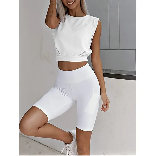 Women's Yoga Tops Sleeveless Running Gym Workout Sports Shirts