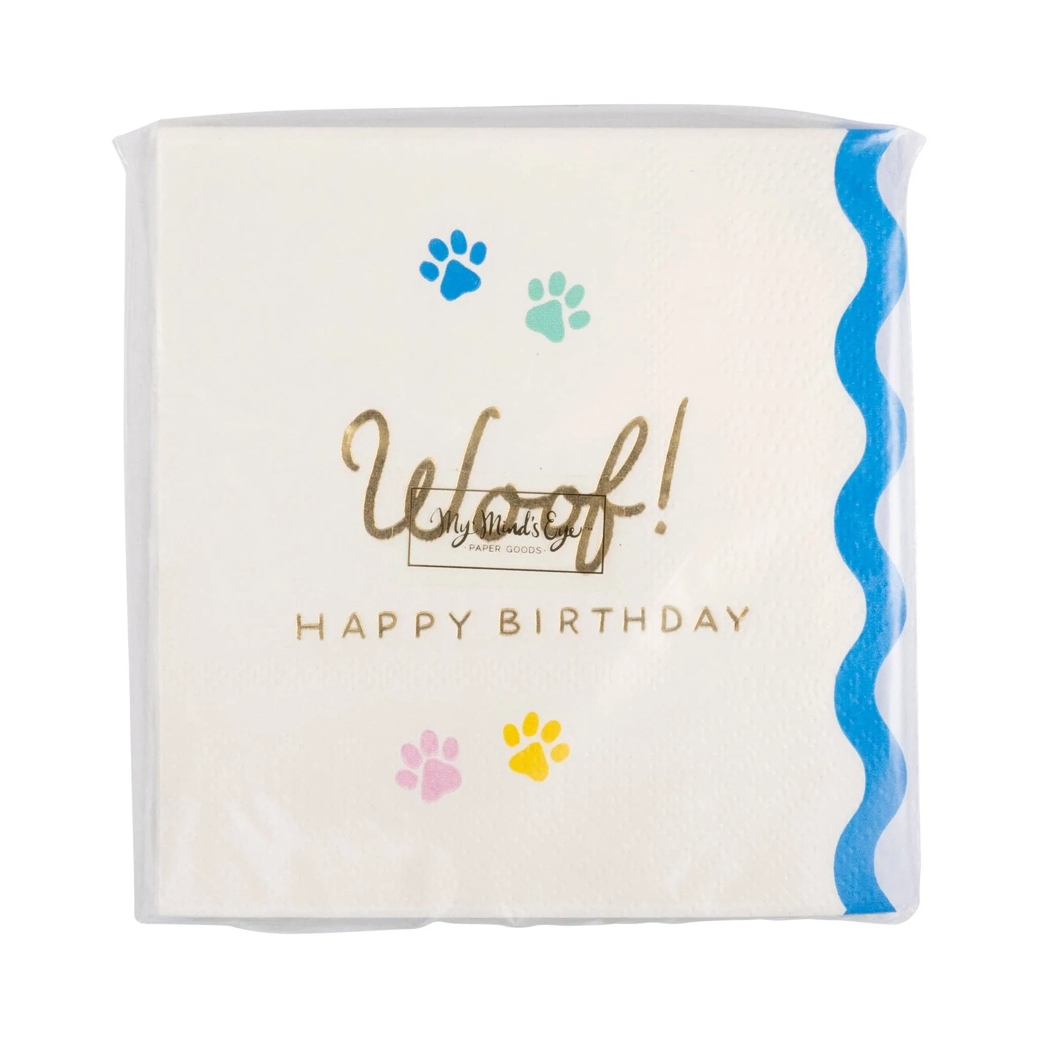Woof Paw Print Cocktail Napkins 18pk.