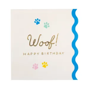 Woof Paw Print Cocktail Napkins 18pk.
